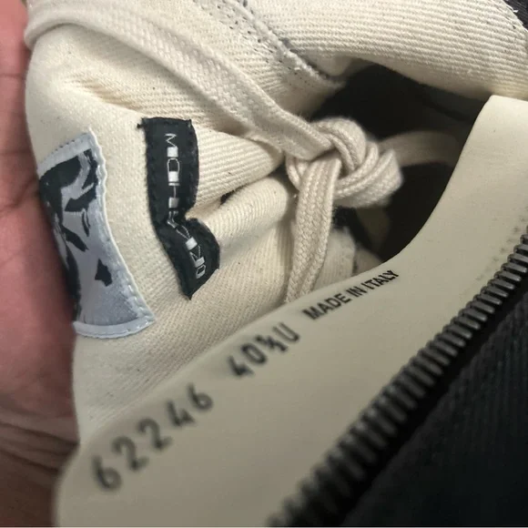 Rick Owens Blue and White High-Top Sneakers